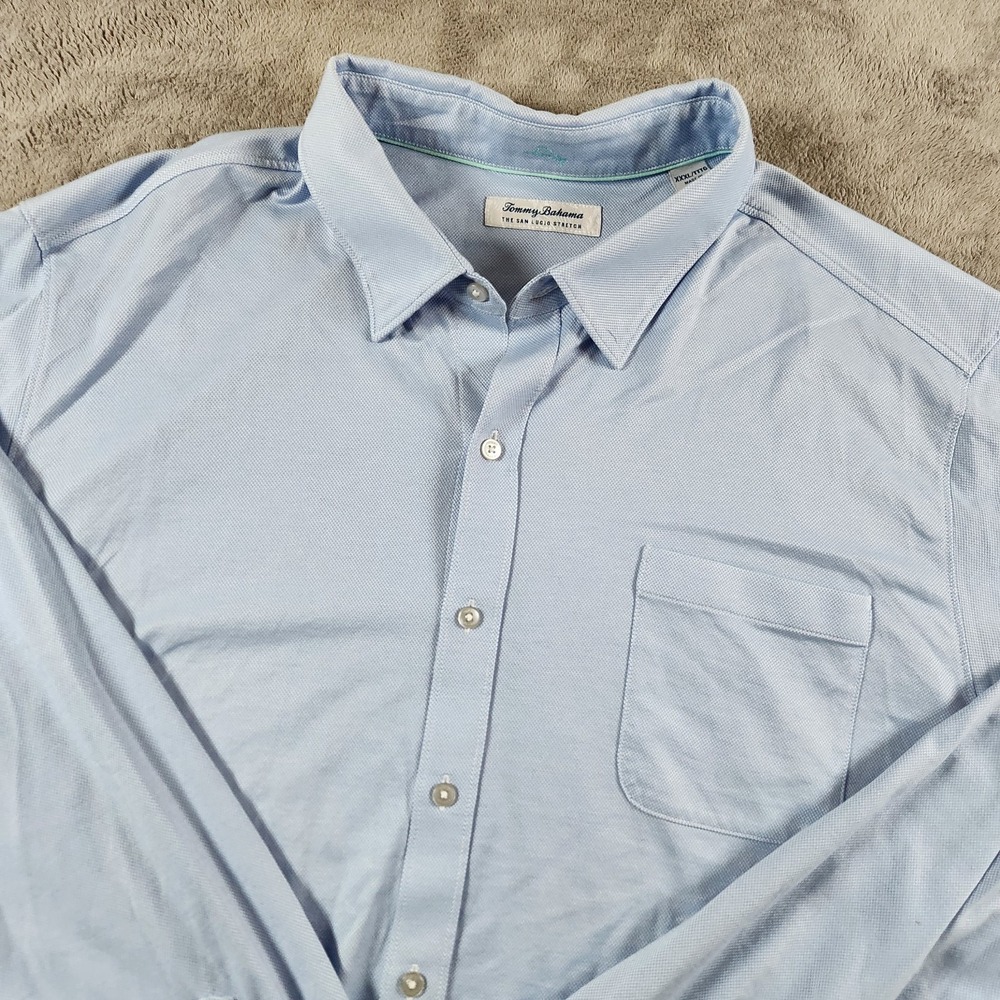 Tommy Bahama San Lucio Stretch Shirt Mens Size 3XL Blue Island Zone Button Down